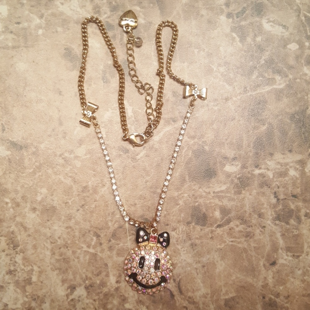 Betsey Johnson smiley face necklace